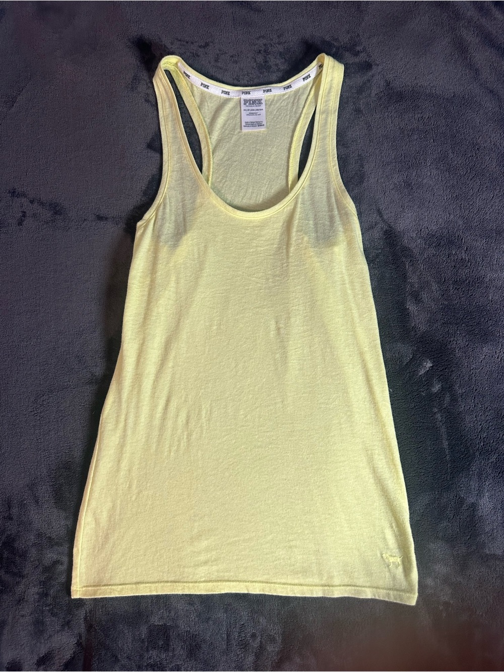 Victoria's Secret PINK Y2K Pastel Yellow Racerback Tank
